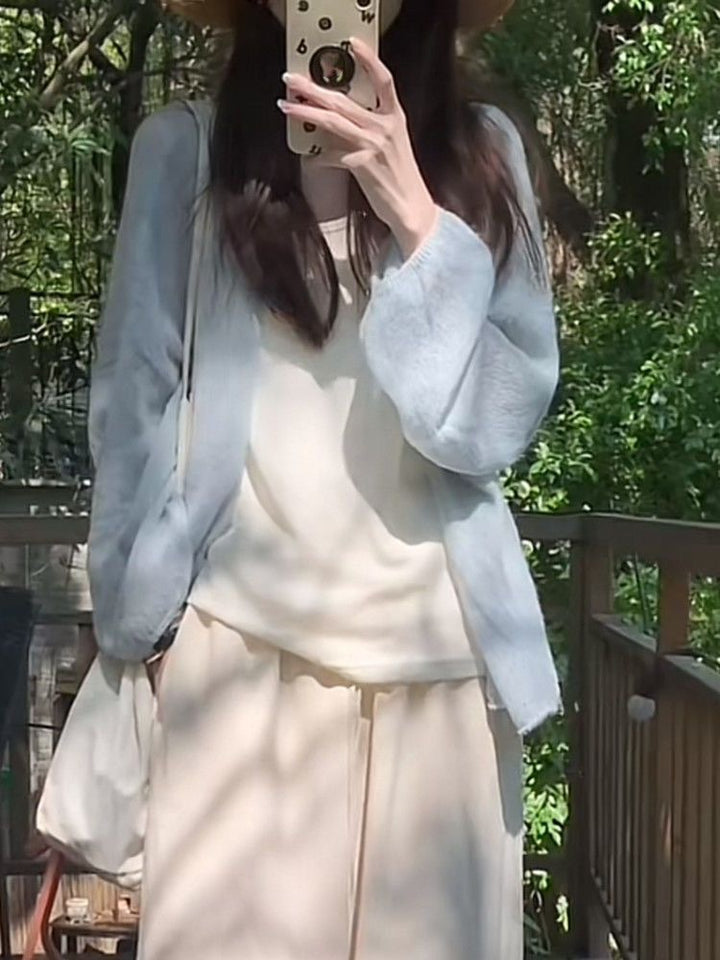 Ladies fluffy cardigan with relaxed fit and soft sleeves Lune London