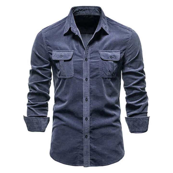 Men's long sleeve shirt with practical chest pockets and trendy slim fit Lune London