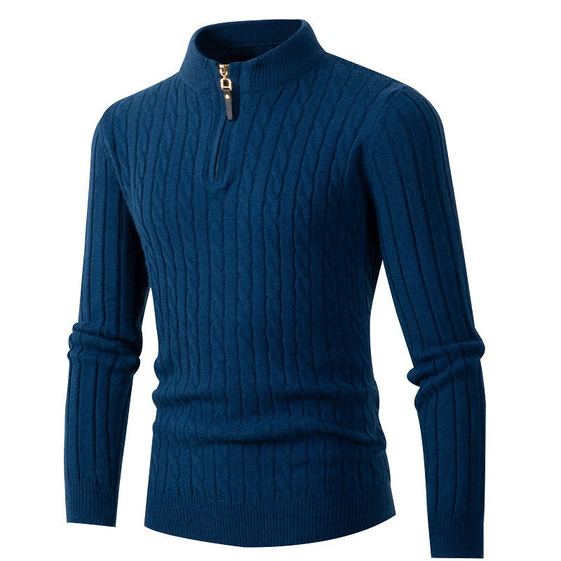 Fine knit pullover for men with high collar Lune London