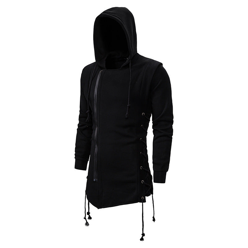 Trendy hooded shirt for men with asymmetrical zipper and relaxed fit Lune London
