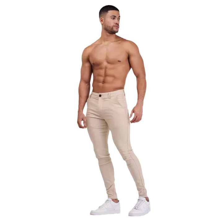 Slim-fit chino pants for men with elastic waist and stylish design Lune London
