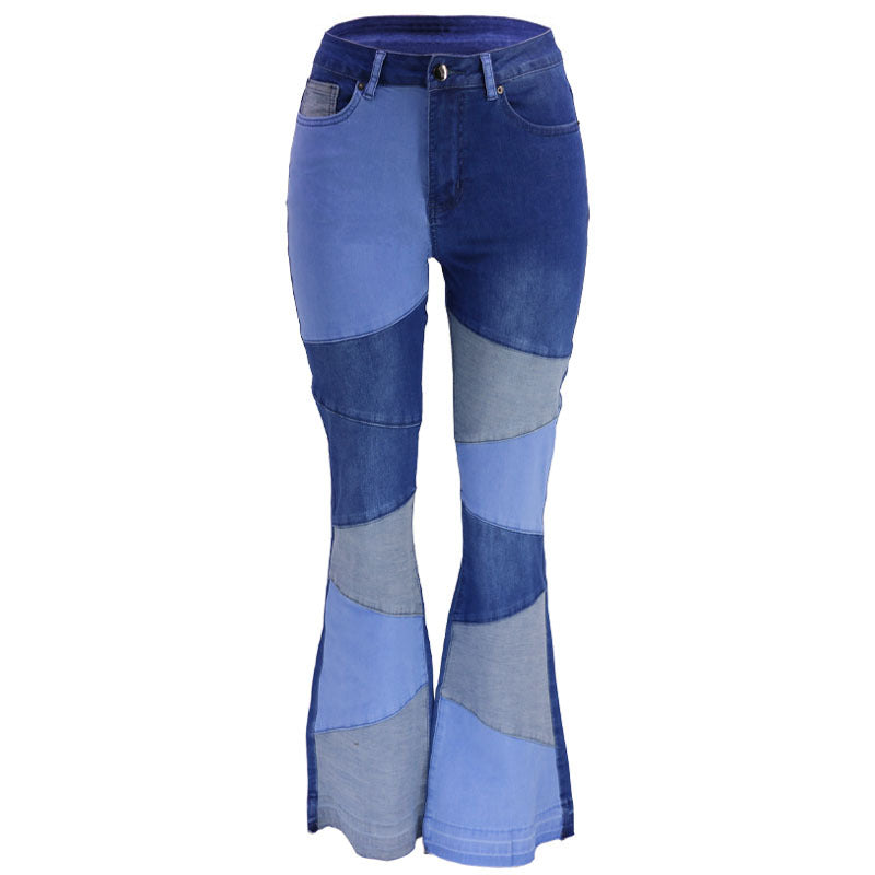 Flared jeans for women with elegant patchwork design Lune London