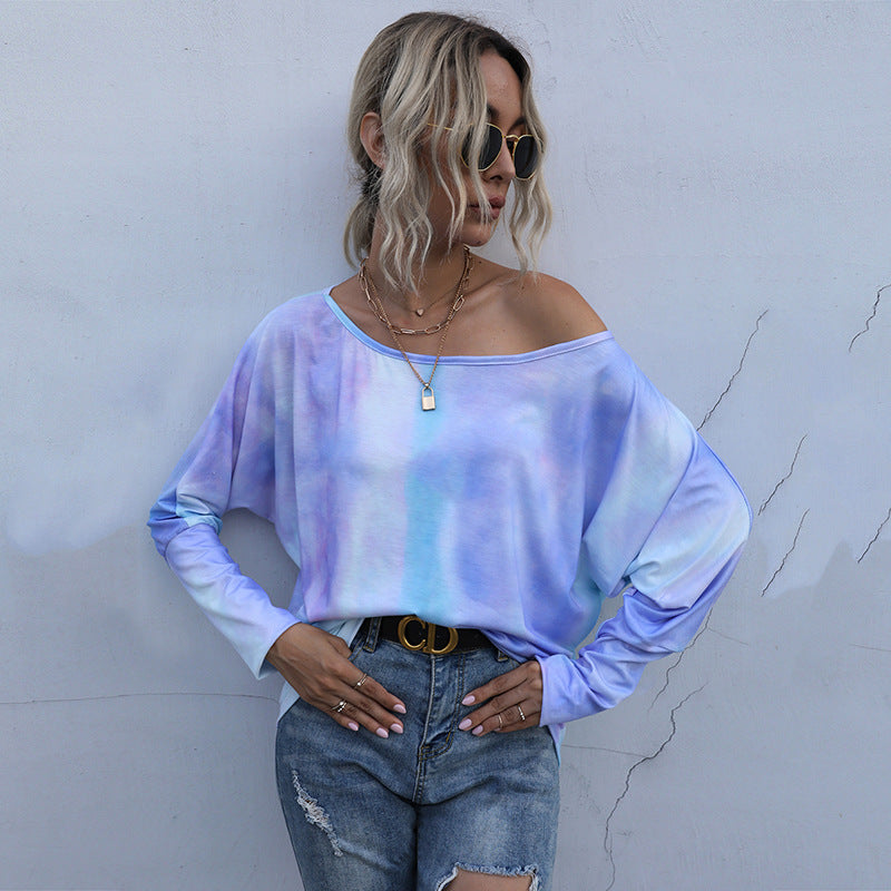 Casual women's top with loose fit and relaxed design with off-the-shoulder Lune London