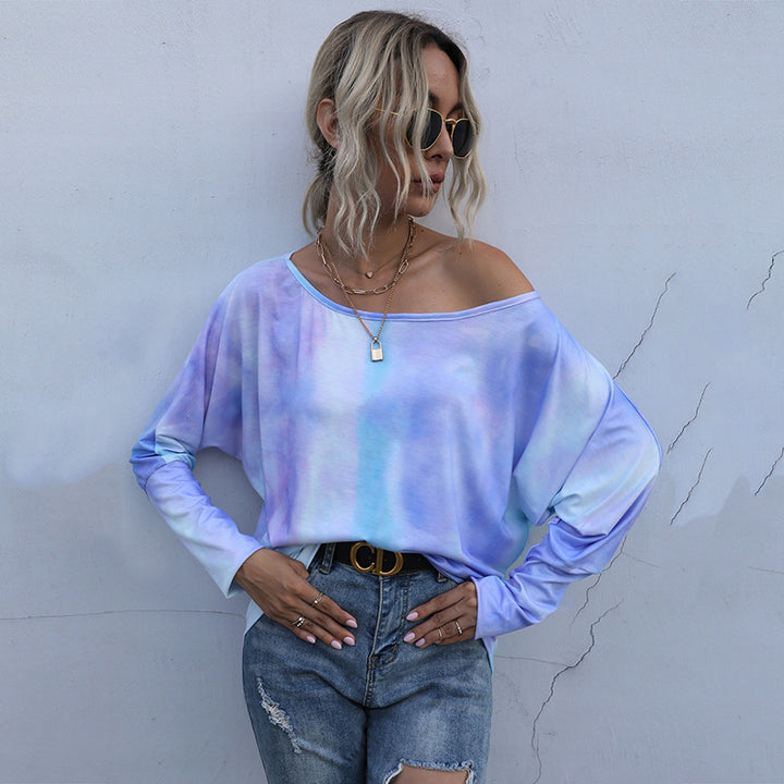 Casual women's top with loose fit and relaxed design with off-the-shoulder Lune London