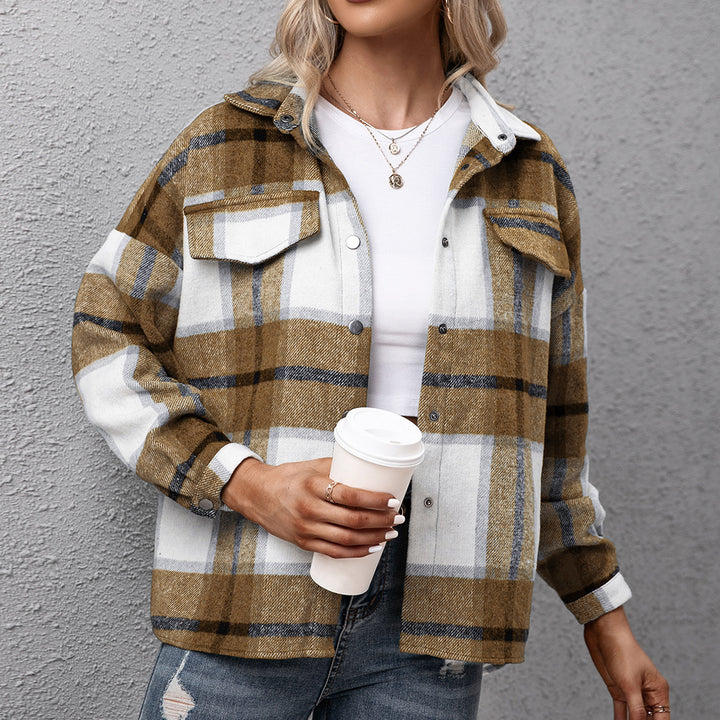 Plaid overshirt for women casual fit Lune London