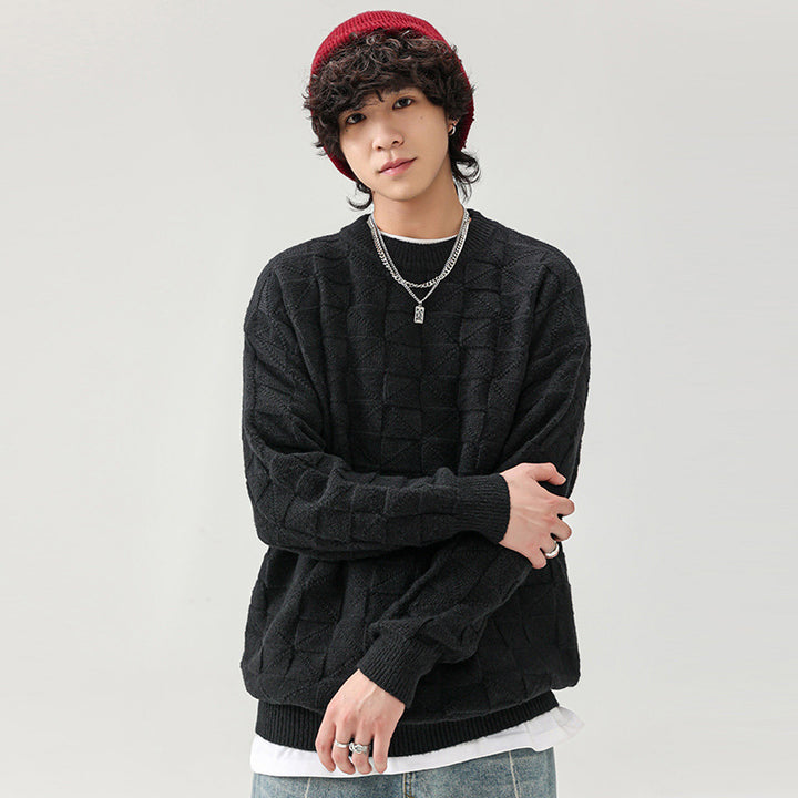 Trendy men's sweater with textured surface Lune London