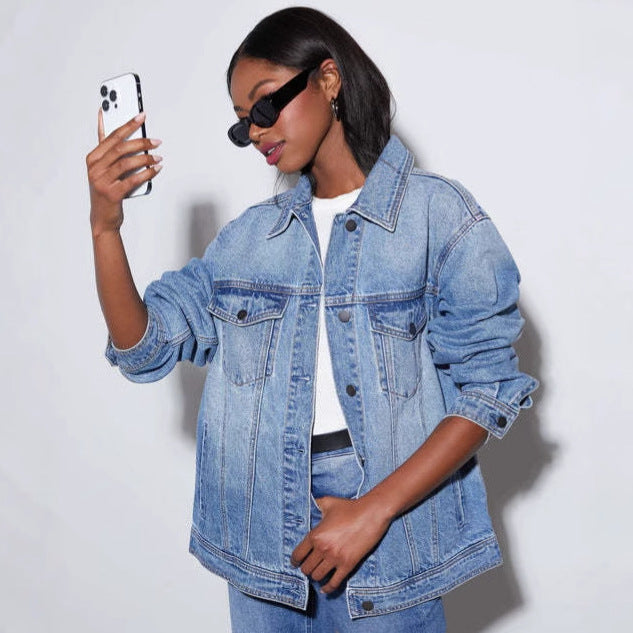 Casual denim jacket for women in oversized cut Lune London