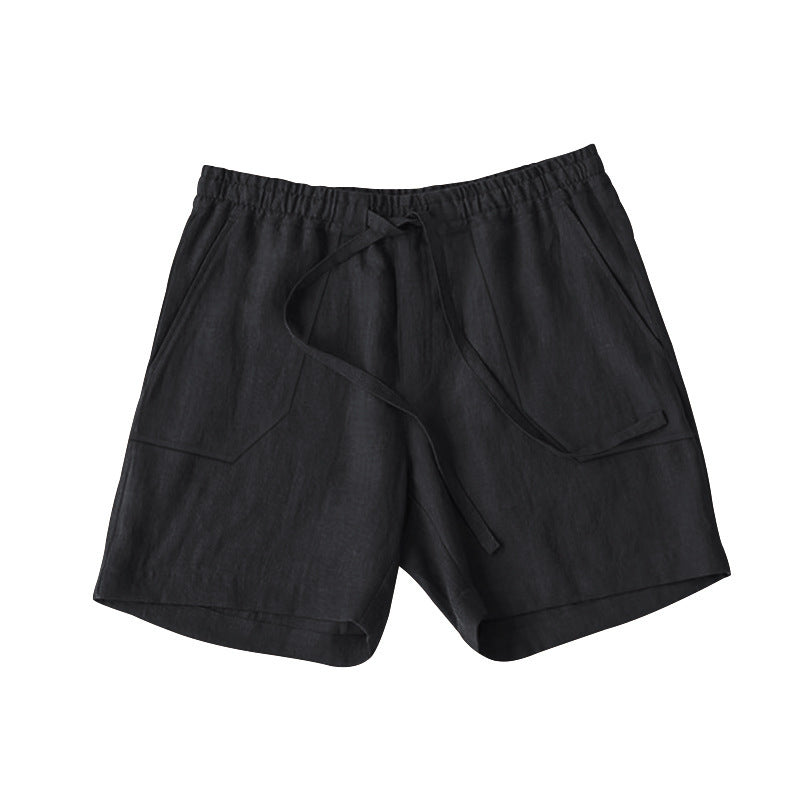 Shorts d'été en lin pour femmes avec taille élastique et poches pratiques Lune London