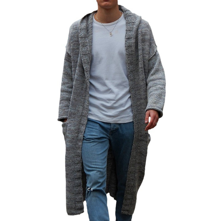 Long knitted coat for men with a modern design and casual details Lune London