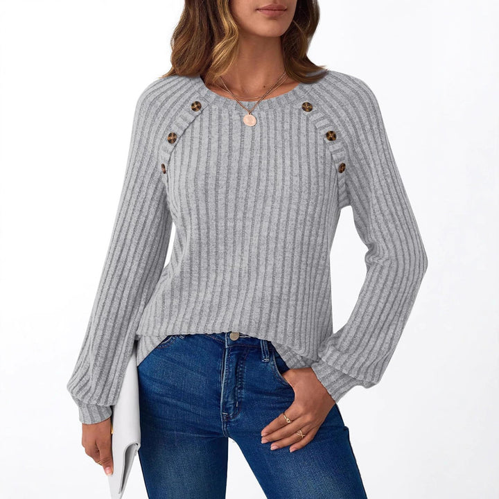 Casual knitted sweater for women with stylish button details Lune London