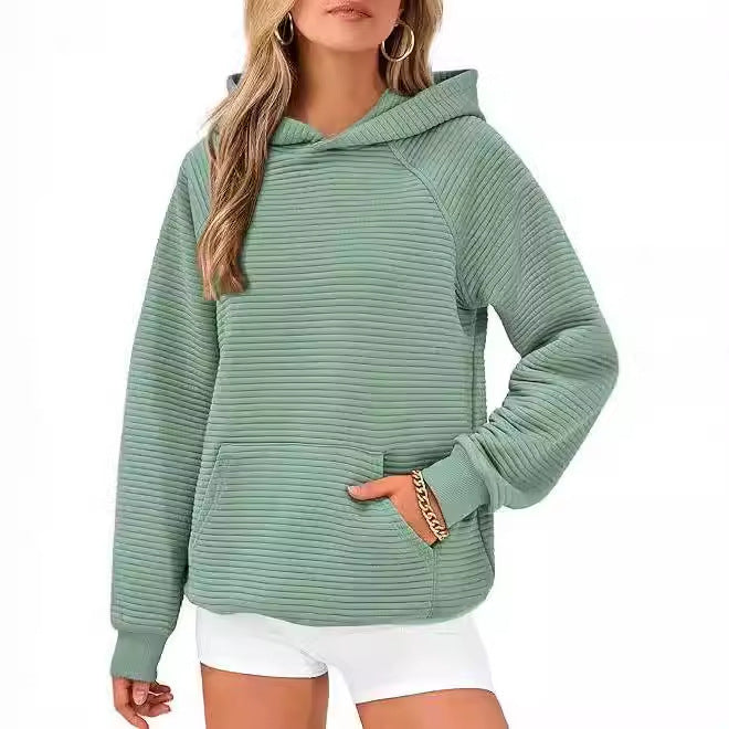 Casual hooded sweatshirt for women in structured cotton Lune London
