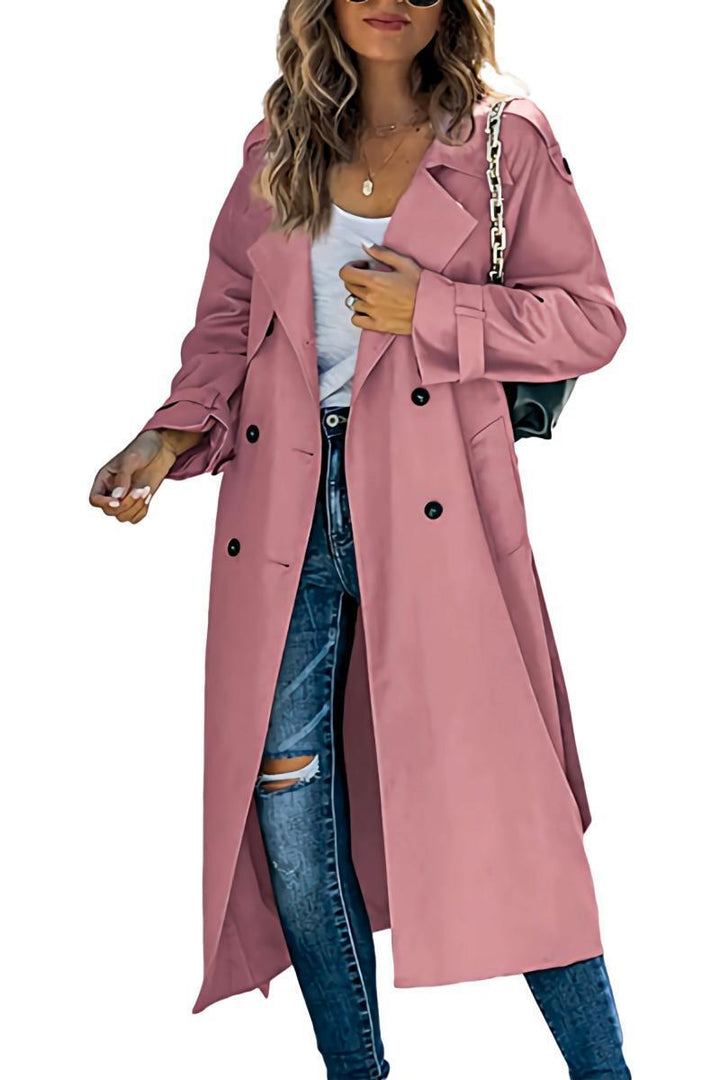 Women's trench coat in light and breathable fabric with double-breasted buttons and side pockets Lune London