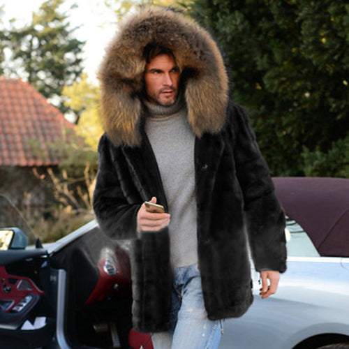 Luxury faux fur coat for men Lune London