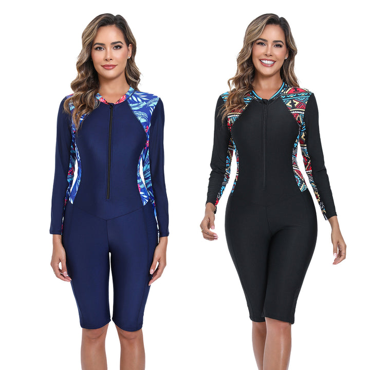 Women's long sleeve surf suit with creative floral pattern Lune London