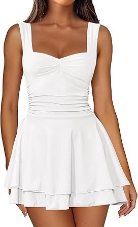 Skater dress for women with ruched top and flared skirt Lune London