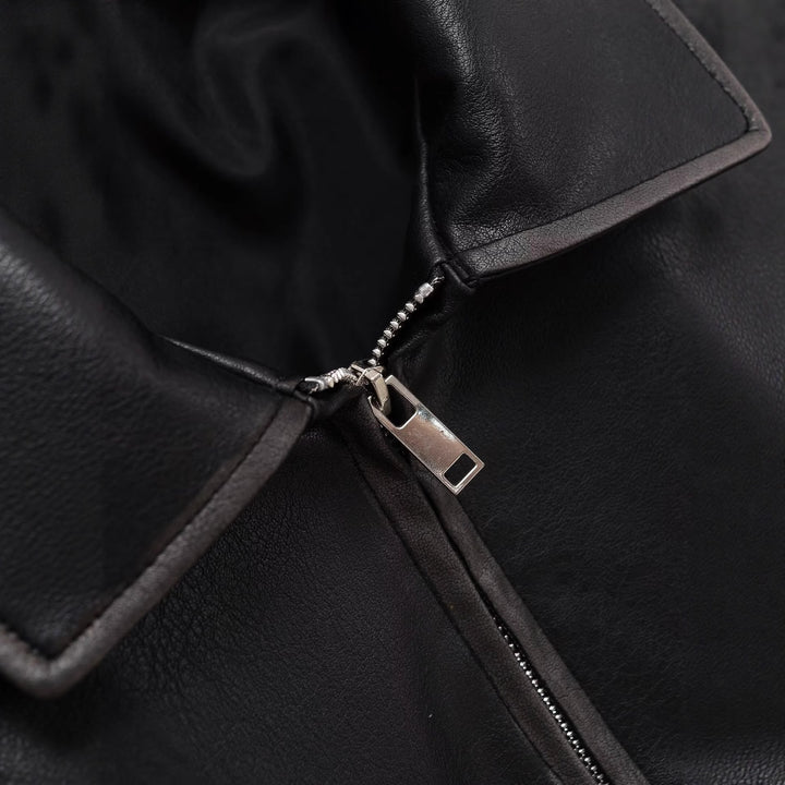Cropped leather jacket for women with practical pockets Lune London
