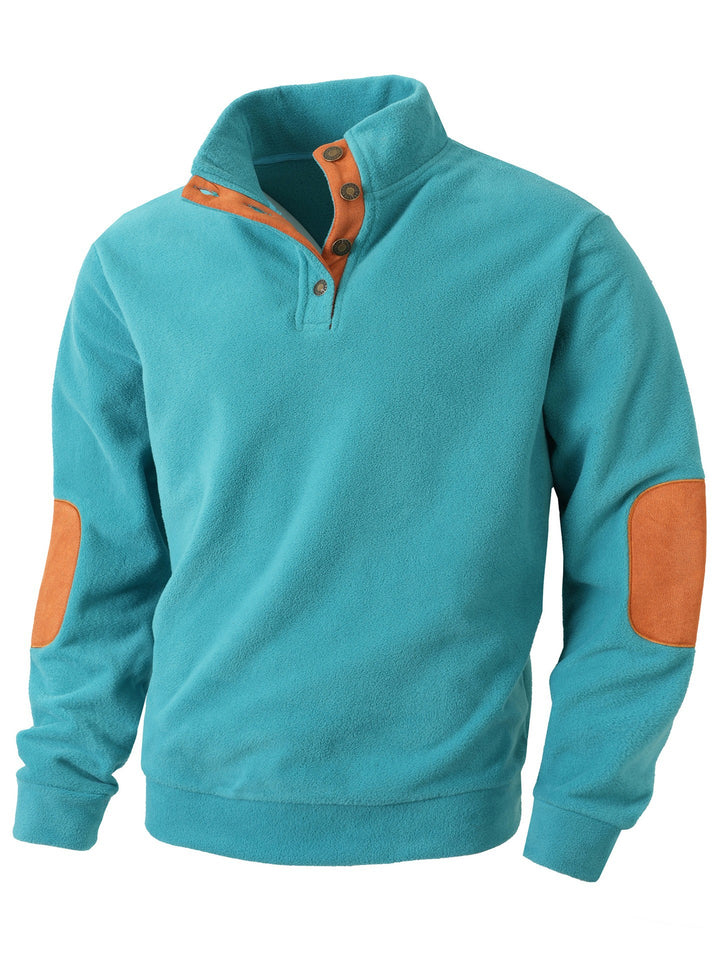 Comfortable fleece sweater for men with contrasting collar and finish Lune London
