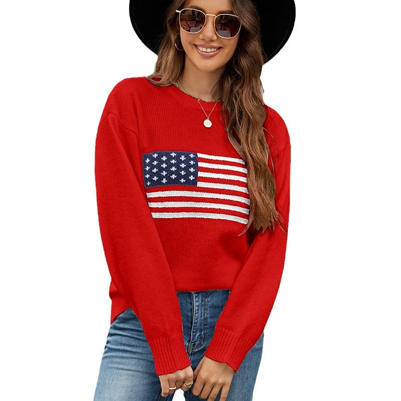 Casual sweater for women with flag pattern Lune London