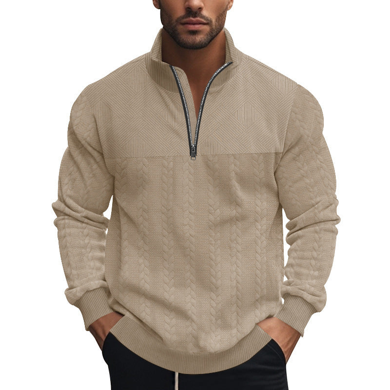 Structured sweater for men with half-zip Lune London