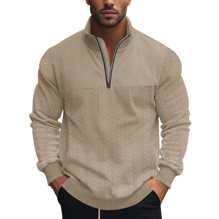 Structured sweater for men with half-zip Lune London