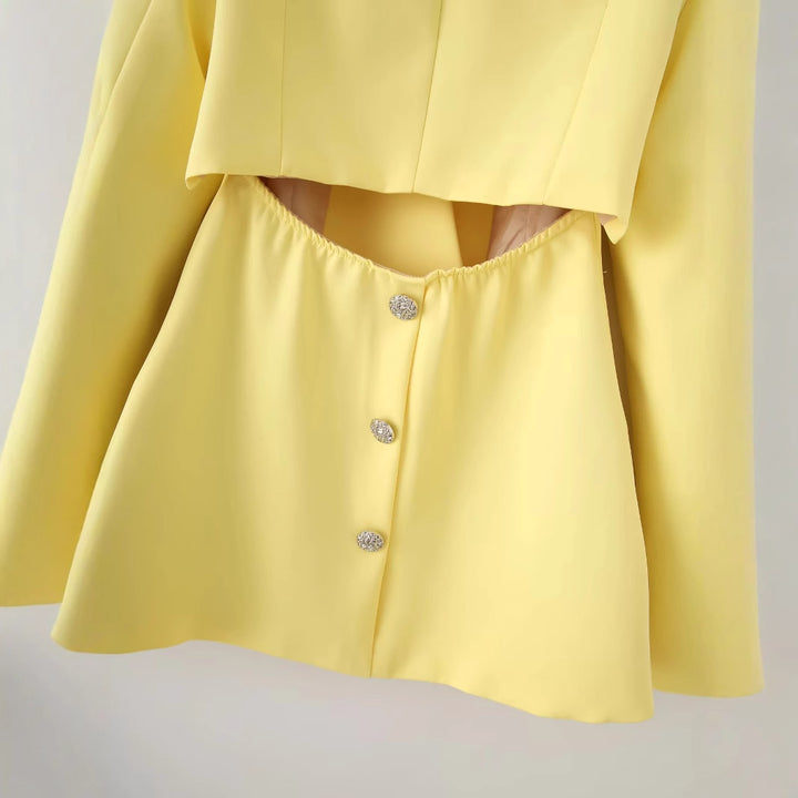 Elegant blazer jacket for women with textured collar and shiny details Lune London
