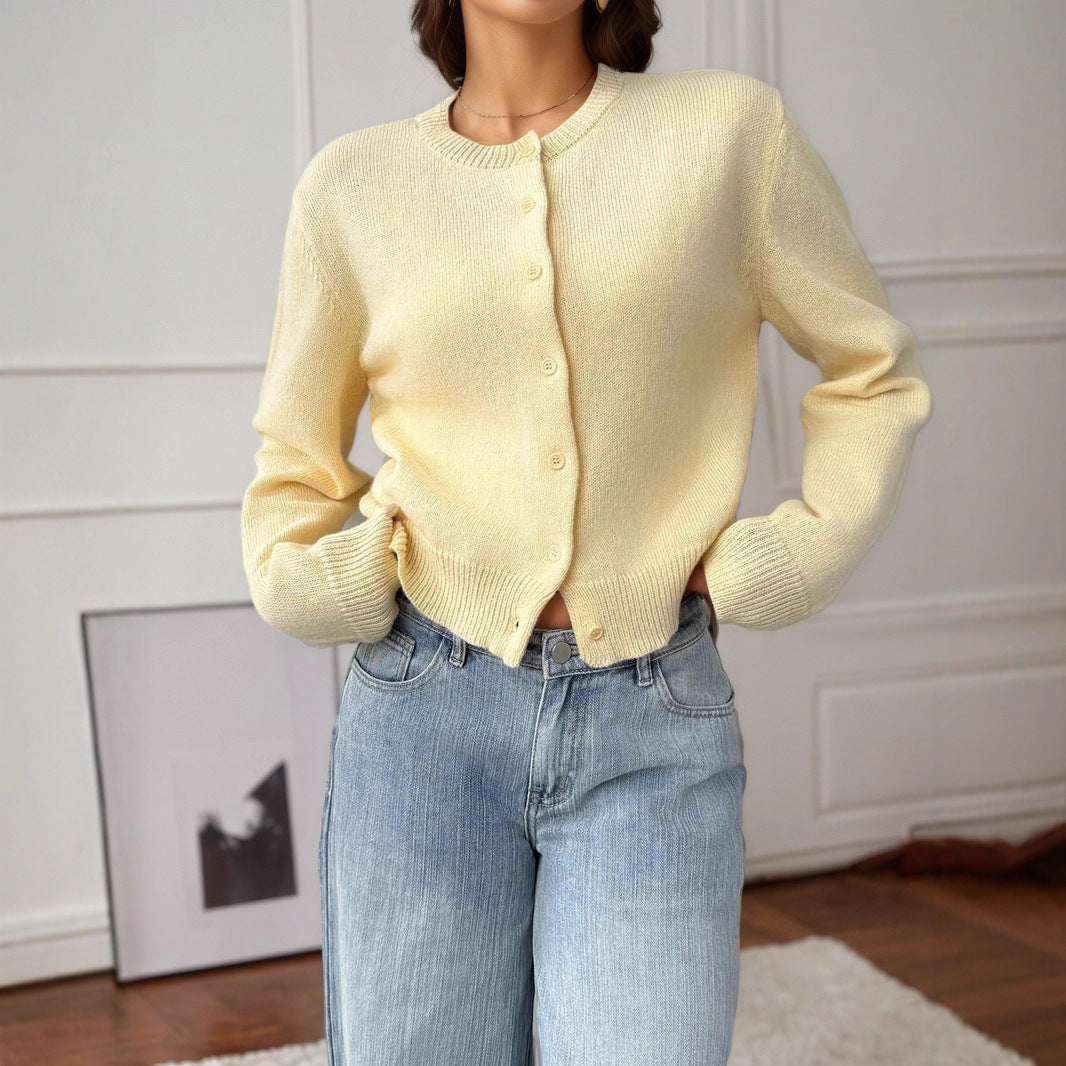 Women's knitted jacket with button detail and relaxed fit Lune London