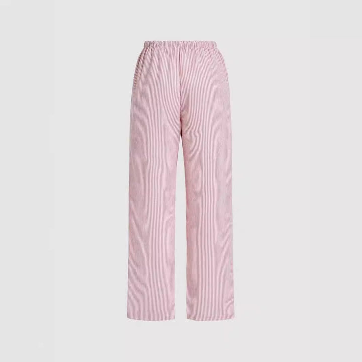 Casual summer trousers for women with side pockets and elastic waistband Lune London