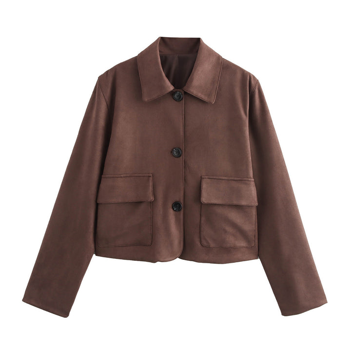 Short women's jacket made of soft material with practical pockets Lune London