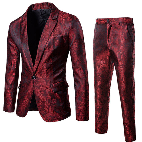 Men's Exquisite Chic Jacquard Suit