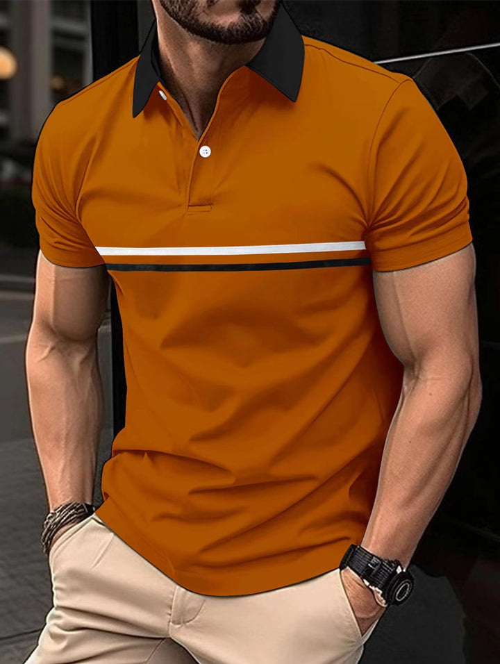 Men's Polo Shirt Sport Style Striped Lune London