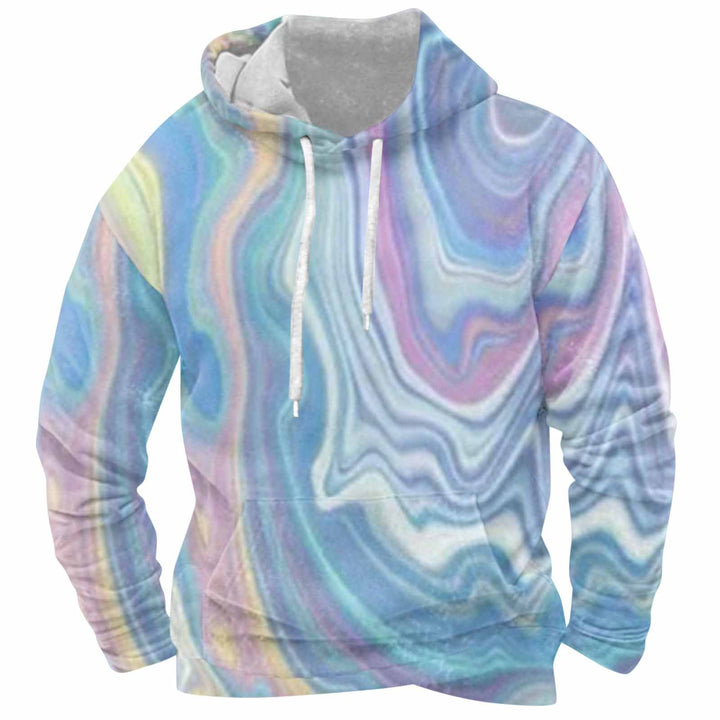 Men's hoodie with dynamic marble pattern Lune London