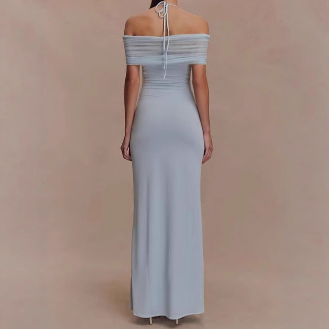Ladies Elegant Maxi Dress with Chic Refined Shoulder Design and Style