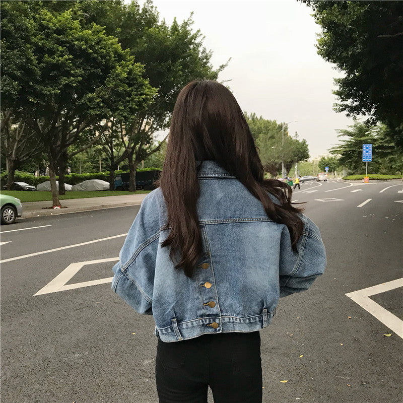 Veste en jean femme cropped avec coupe oversize Chic & Stil