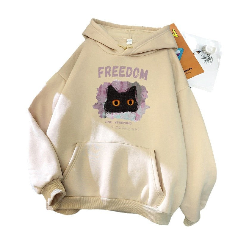 Women's hoodie with creative cat design Chic & Stil