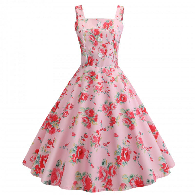Robe évasée pour femmes avec mélange de motifs floraux et tablier élégant Chic & Stil