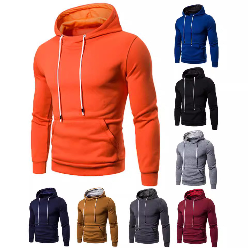 Men's sporty hoodie made of soft textured fabric with practical kangaroo pocket Lune London