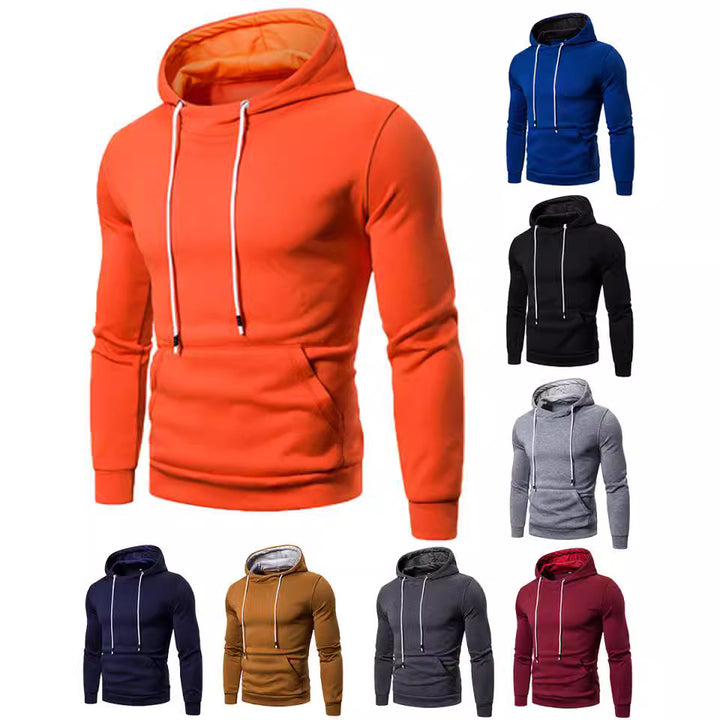 Men's sporty hoodie made of soft textured fabric with practical kangaroo pocket Lune London