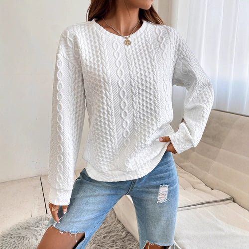 Knitted sweater for women with a textured surface and a casual fit Lune London