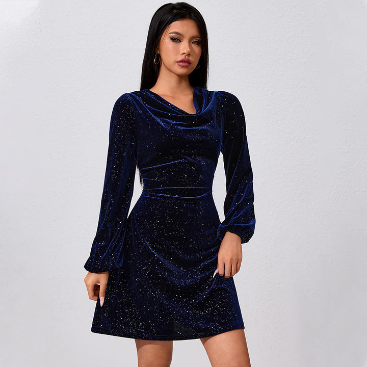 Robe en velours élégante pour femmes avec accents étincelants Chic & Stil