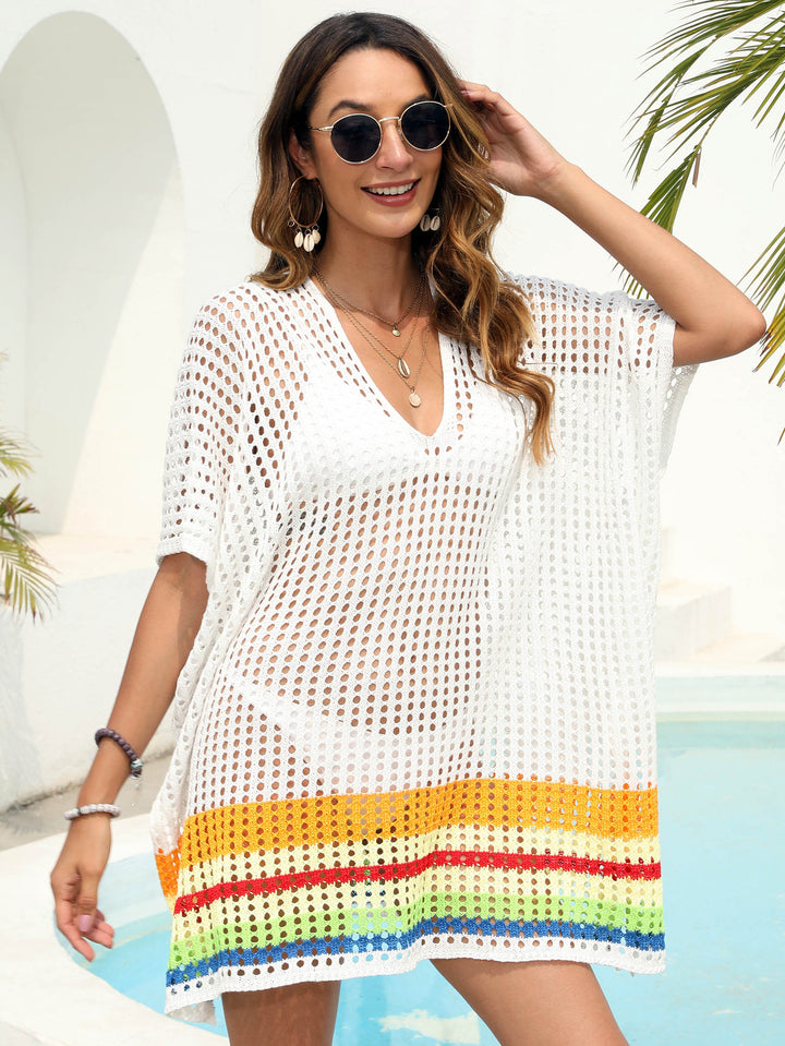 Ladies Lightweight Open Knit Beach Cover-Up Tunic Lune London