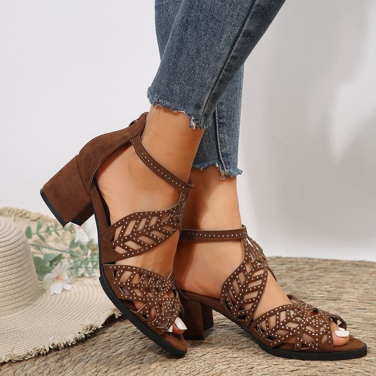 Elegant ladies sandals with glamorous rhinestone detail and trendy strap design Lune London