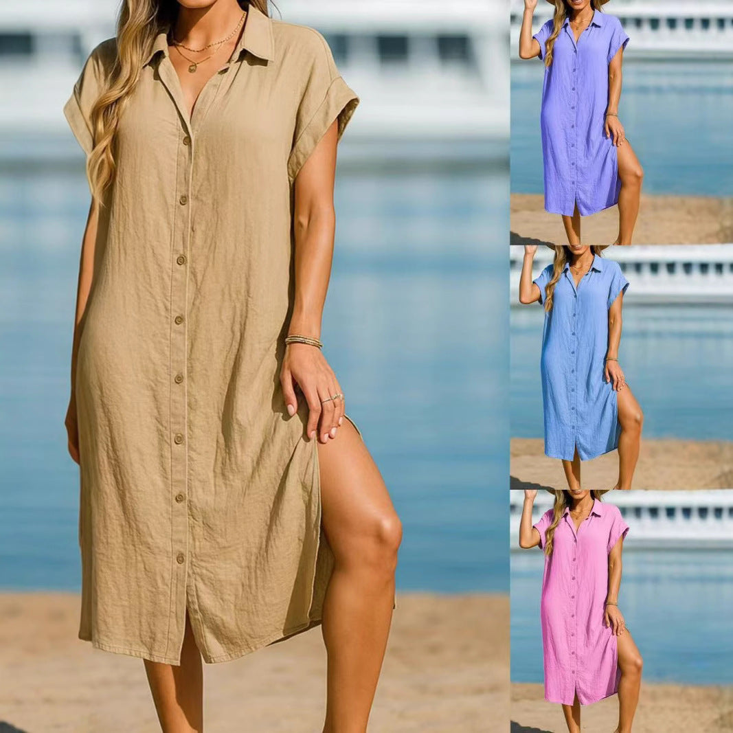 Shirt dress for women with button placket and relaxed fit Lune London