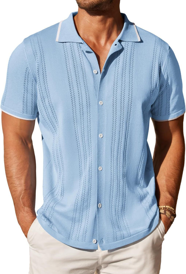 Short sleeve shirt for men with textured pattern Lune London