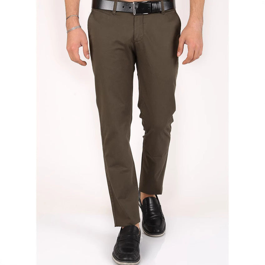 Classic chino pants for men with a slim fit and elastic waist Lune London