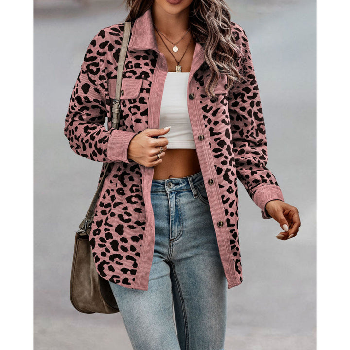 Long sleeve shirt for women with animal print and patch pockets Lune London