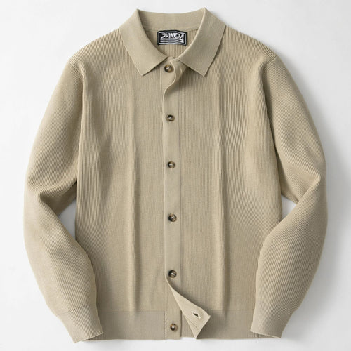 Men's knitted jacket with modern collar and high-quality buttons Lune London