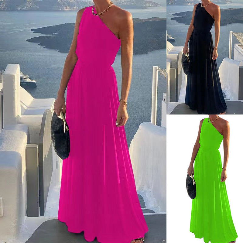 Elegant one-shoulder maxi dress for women Lune London