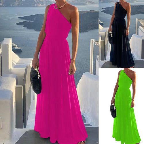 Elegant one-shoulder maxi dress for women Lune London