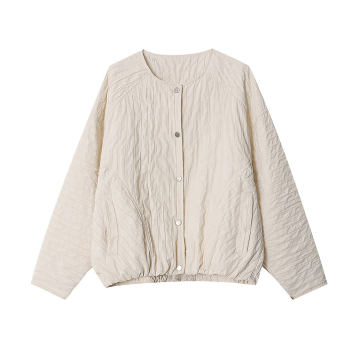 Women's casual quilted jacket with practical snap button closure Chic & Stil