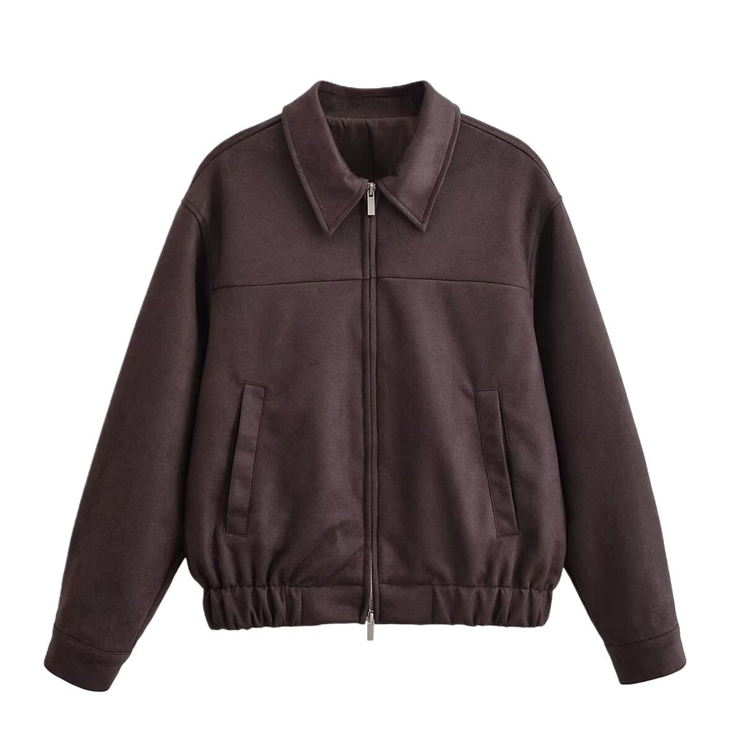 Modest transitional jacket for women with casual zipper and practical pockets Lune London